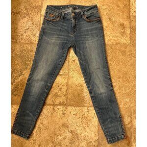 Womens Skimmer WHBM Denim Jeans With Lace-Up Ankles